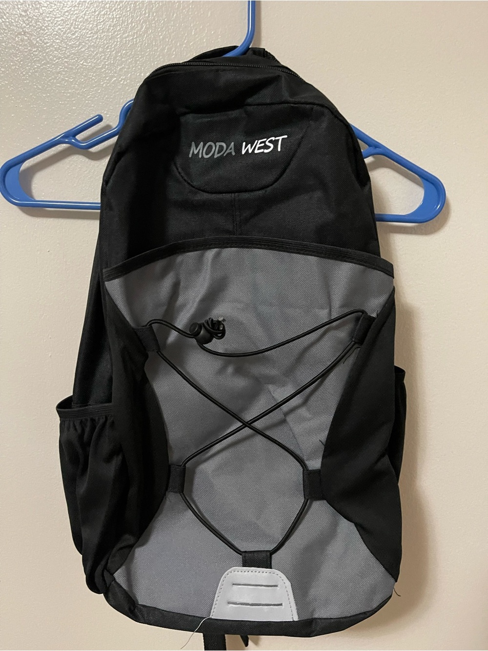 Moda West Black and Gray Men's Backpack with Front Bungee